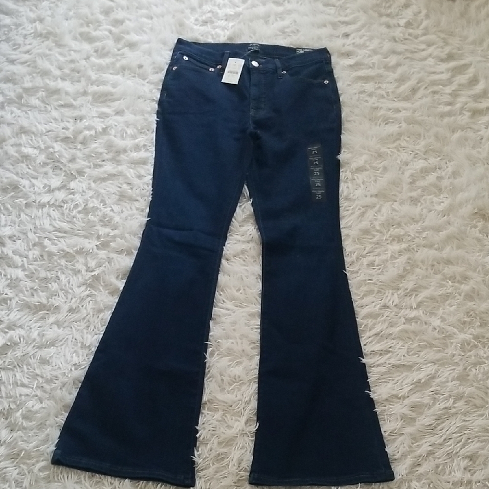 J. Crew Blue Flare Wide Leg Jeans